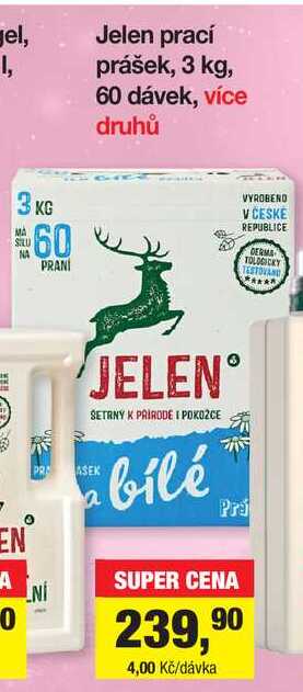 Jelen prací prášek, 3 kg, 60 dávek