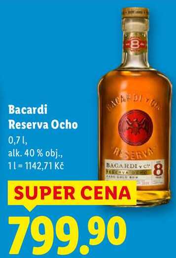 Bacardi Reserva Ocho, 0,7 l