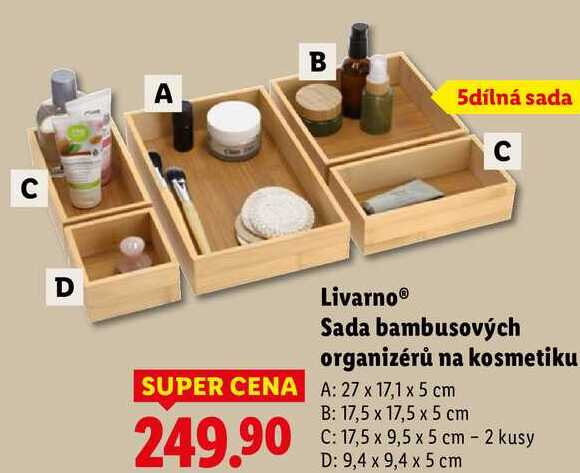 Livarno Sada bambusových organizérů na kosmetiku 