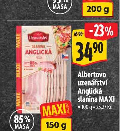  Albertovo uzenářství Anglická slanina MAXI 100 g