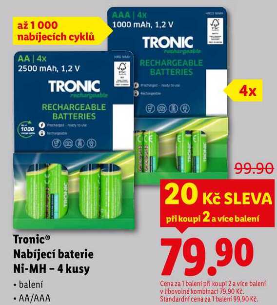 Tronic Nabíjecí baterie Ni-MH - 4 kusy