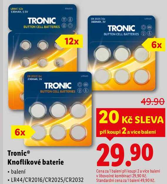 Tronic Knoflíkové baterie 