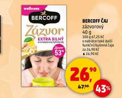 BERCOFF ČAJ zázvorový, 40 g