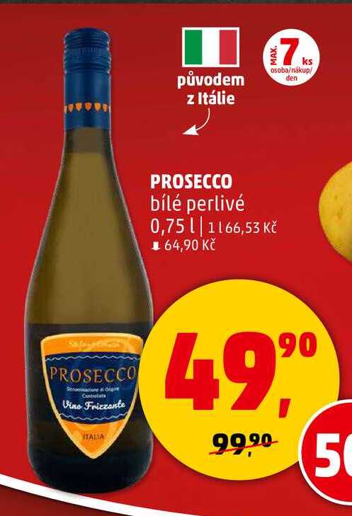 PROSECCO bílé perlivé, 0,75 l
