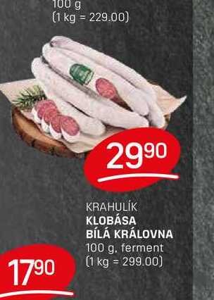 KLOBÁSA BÍLÁ KRÁLOVNA 100 g