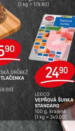 VEPŘOVÁ ŠUNKA STANDARD 100 g, krájené 