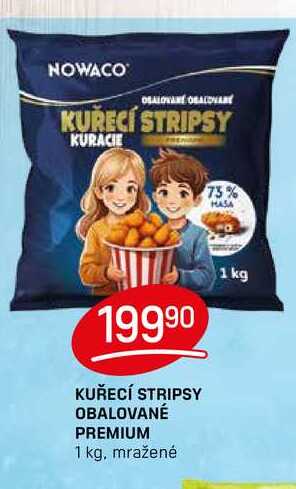 KUŘECÍ STRIPSY OBALOVANÉ PREMIUM 1 kg, mražené