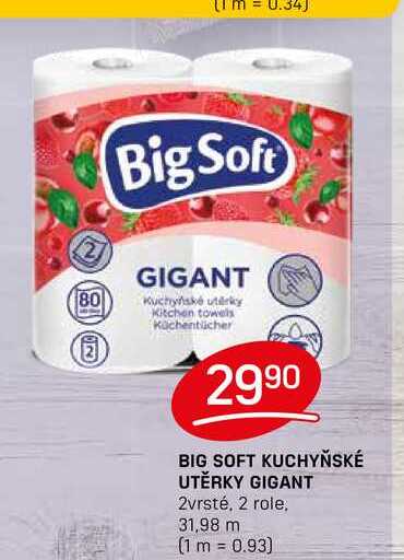 BIG SOFT KUCHYŇSKÉ UTĚRKY GIGANT 2vrsté, 2 role, 31,98 m