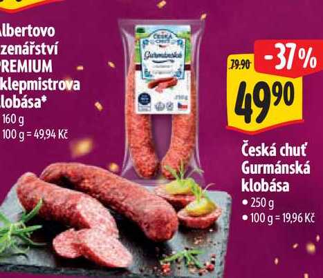 Česká chuť Gurmánská klobása, 250 g 