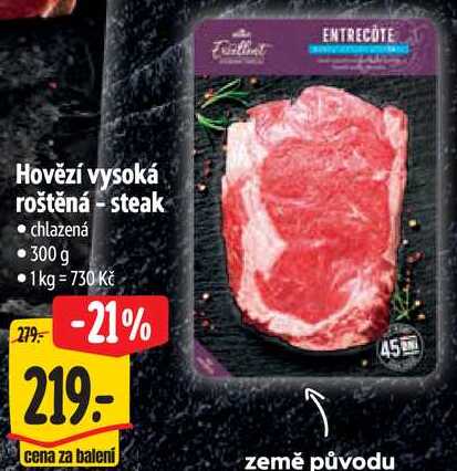 Hovězí vysoká roštěná - steak, 300 g