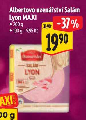 Albertovo uzenářství Salám Lyon MAXI, 200 g 