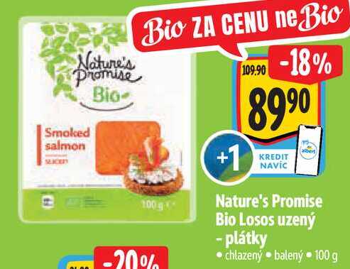 Nature's Promise Bio Losos uzený - plátky, 100 g