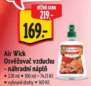 Air Wick Osvěžovač vzduchu - náhradní náplň, 228 ml 