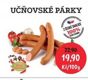 UČŇOVSKÉ PÁRKY Z ČESKÉ SKALICE 100% 100g