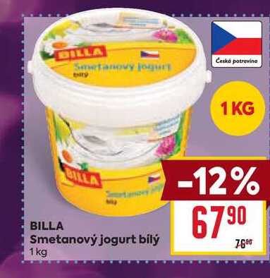 BILLA Smetanový jogurt bílý 1 kg
