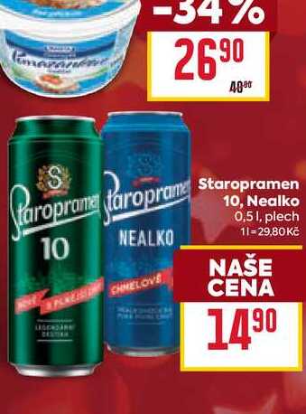 Staropramen Nealko 0,51, plech