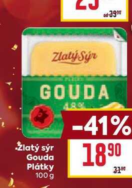 Zlatý sýr Gouda Plátky 100g