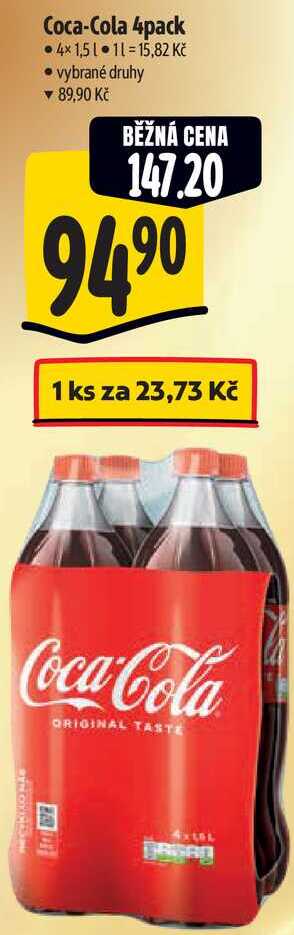 Coca-Cola 4pack, 4x 1,5 l