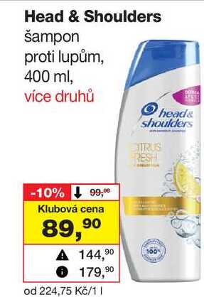 Head & Shoulders šampon proti lupům, 400 ml