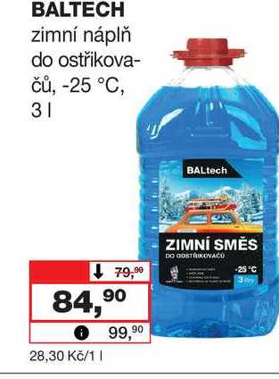 BALTECH zimní náplň do ostřikovčů, -25 °C, 3l Barvy a laky drogerie 