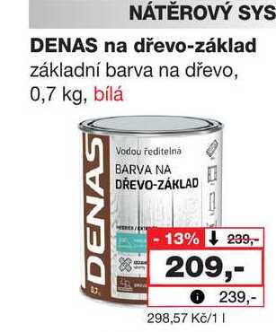 DENAS na dřevo-základ základní barva na dřevo, 0,7 kg