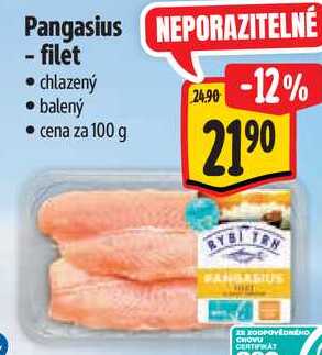 Pangasius filet, cena za 100 g 