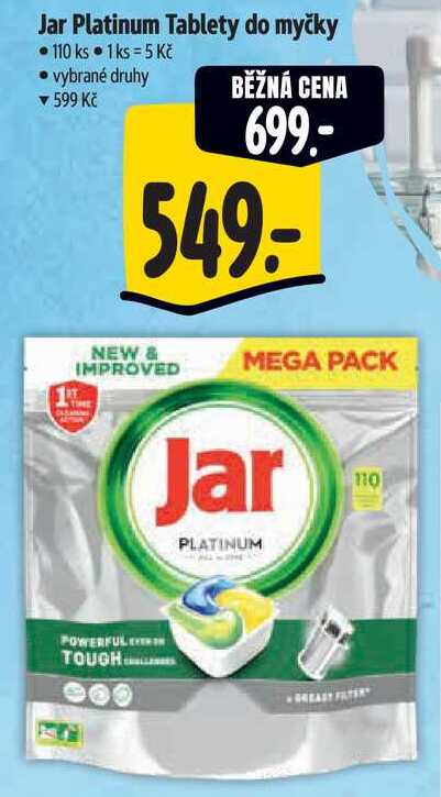 Jar Platinum Tablety do myčky, 110 ks