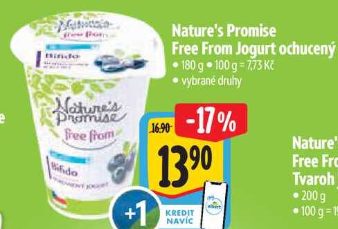 Nature's Promise Free From Jogurt ochucený, 180 g