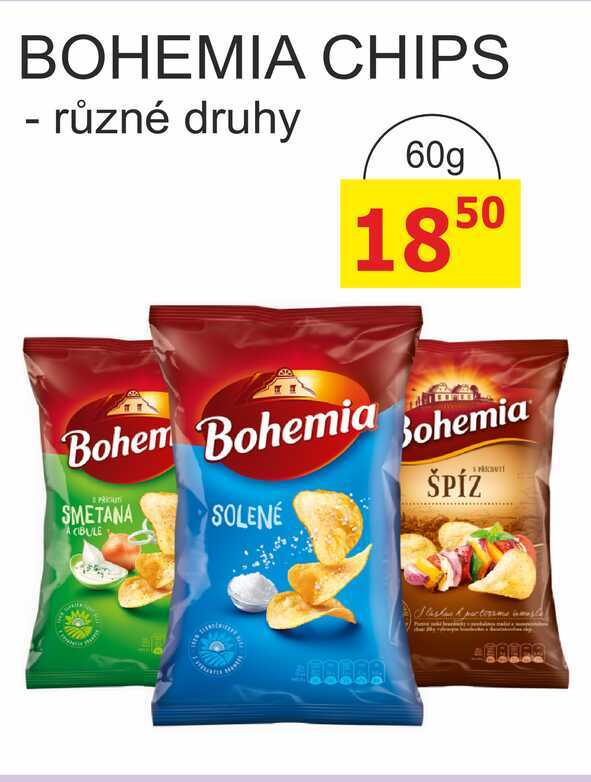 Bohemia Chips 60g, různé druhy