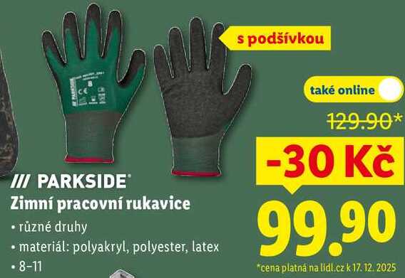 Zimní pracovní rukavice