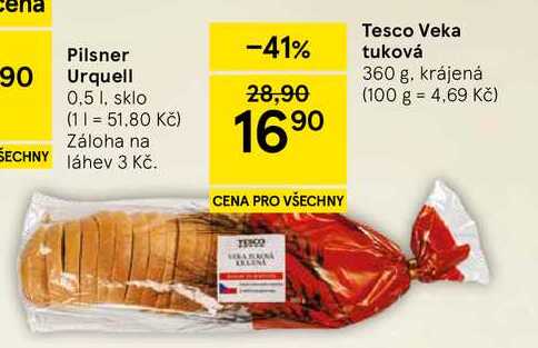 Tesco Veka tuková, 360 g. krájená  