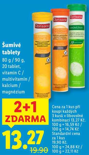 Šumivé tablety, 80 g/90 g