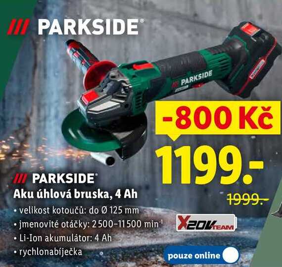 Aku úhlová bruska, 4 Ah 