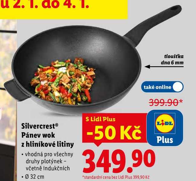 Silvercrest Pánev wok z hliníkové litiny 
