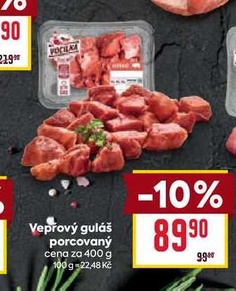 Vepřový guláš porcovaný cena za 400 g