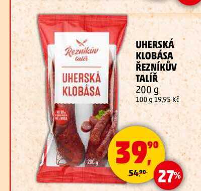 UHERSKÁ KLOBÁSA ŘEZNÍKŮV TALÍŘ, 200 g 