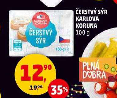 ČERSTVÝ SÝR KARLOVA KORUNA, 100 g