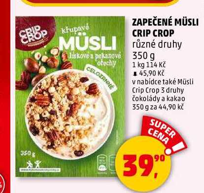 ZAPEČENÉ MÜSLI CRIP CROP, 350 g