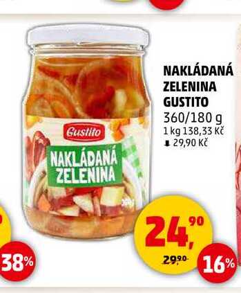 NAKLÁDANÁ ZELENINA GUSTITO, 360 g