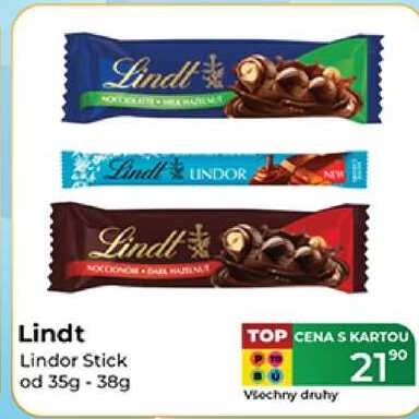Lindt Lindor Stick od 35g - 38g