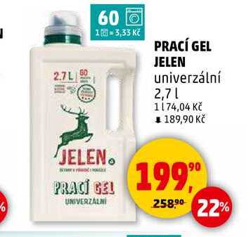 PRACÍ GEL JELEN, 2,7 l