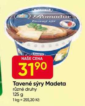 Madeta Romadur Tavený sýr 125g, různé druhy