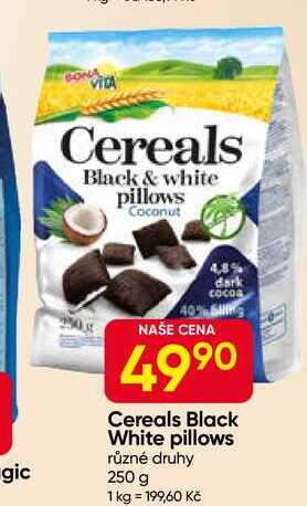 BONA VITA Cereals Black White pillows různé druhy 250 g 
