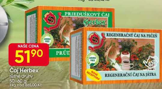 Čaj Herbex různé druhy 50-60 g