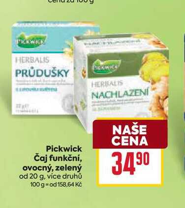 Pickwick Čaj funkční, ovocný, zelený od 20 g