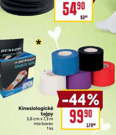 Kinesiologické tejpy 3,8 cm x 7,3 m mix barev 1 ks