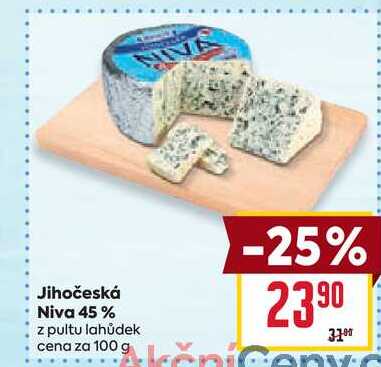 Jihočeská Niva 45% z pultu lahůdek cena za 100 g 