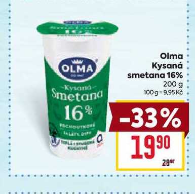 Olma Kysaná smetana 16% 200 g  v akci