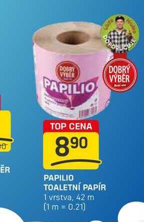 PAPILIO TOALETNÍ PAPÍR 1 vrstva, 42 m FLOP TOP