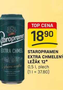 STAROPRAMEN EXTRA CHMELENY LEŽÁK 12 0,5 1, plech 